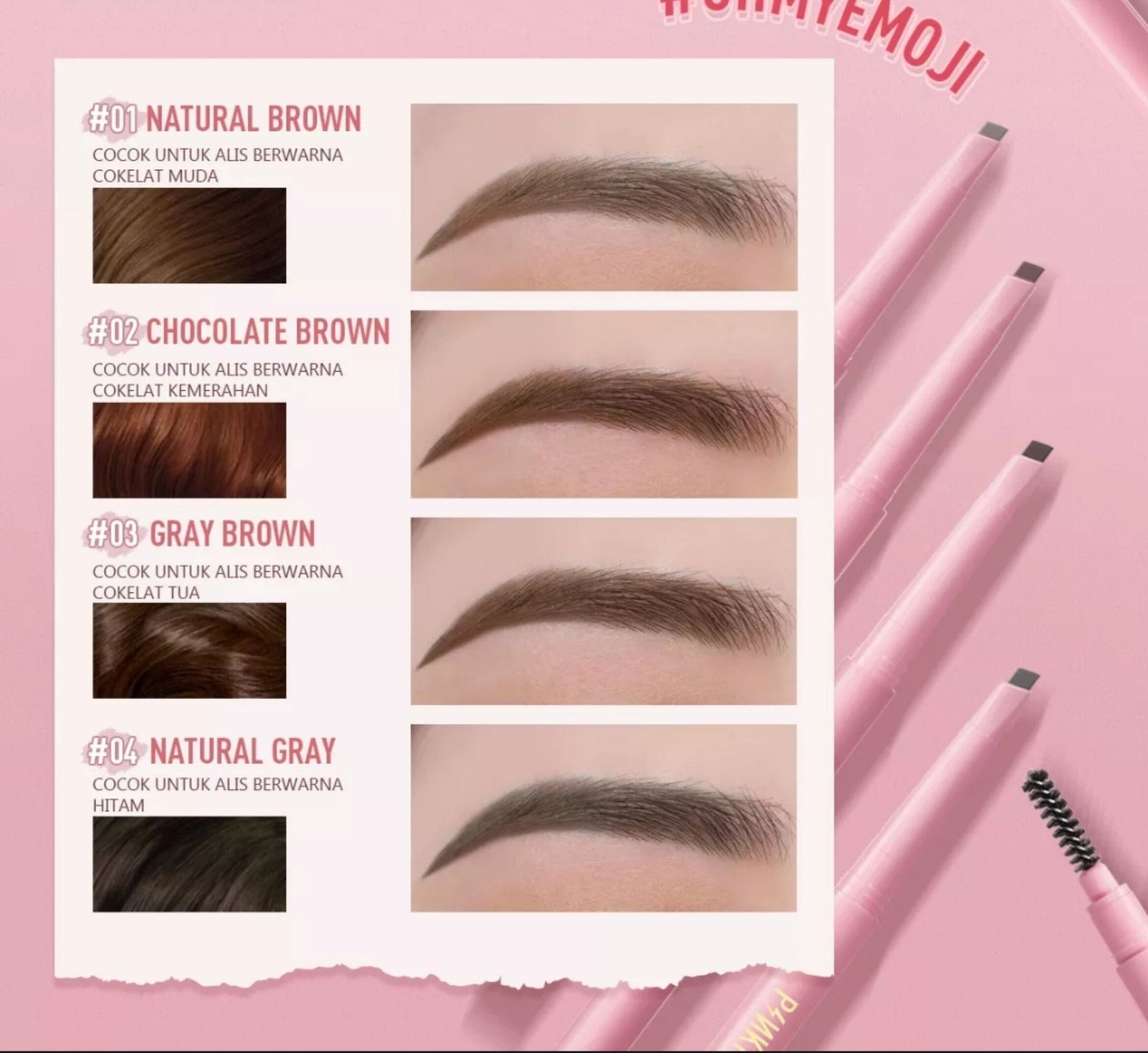 PINK FLASH-E02 Oh My Emoji Eyebrow Pencil-4