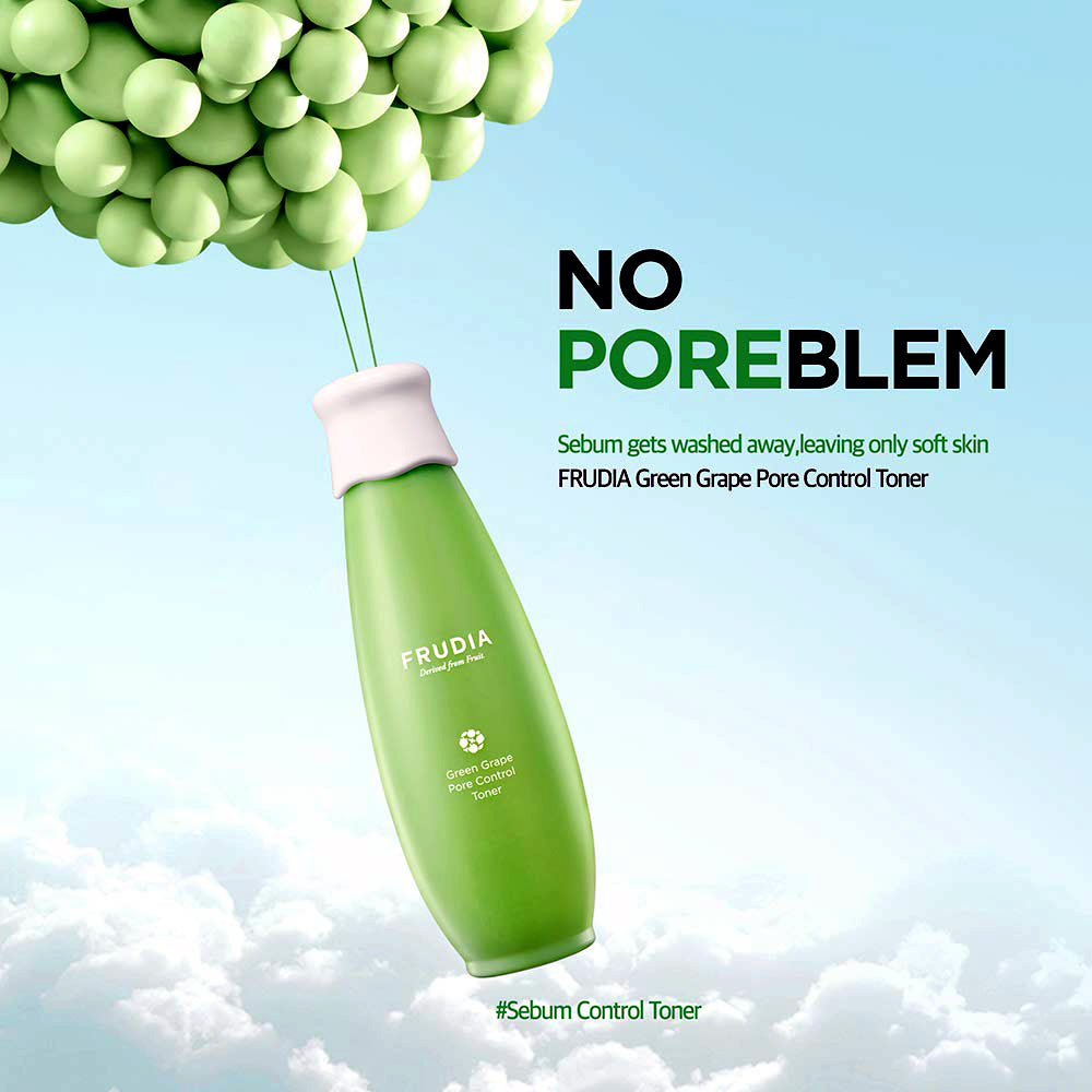 Frudia Green grape pore control toner -195 ml - Skin Type - Oily and Acne Prone Skin, Large Pore Skin.