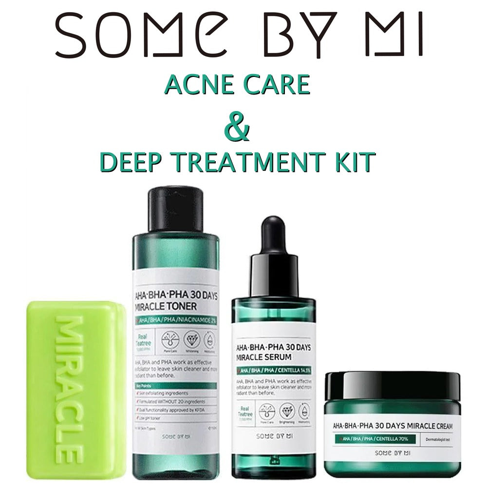 SOME BY MI Miracle Acne Care Set - Soap + Toner + Serum + Cream