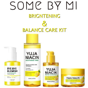 SOME BY MI Bright & Glow Yuja Niacin Ultimate Care Set- Cleanser +Toner +Serum +Sleeping Mask